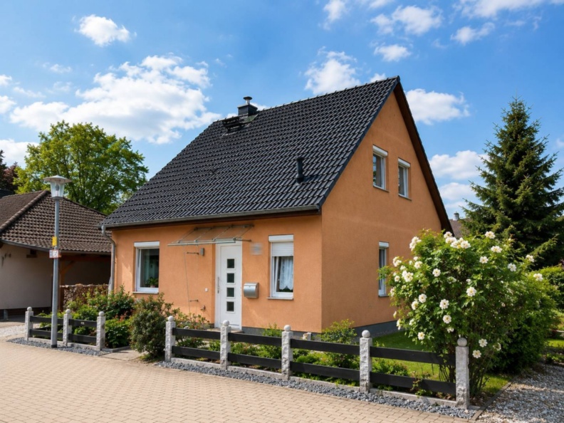 Hausansicht mit Eingangsbereich