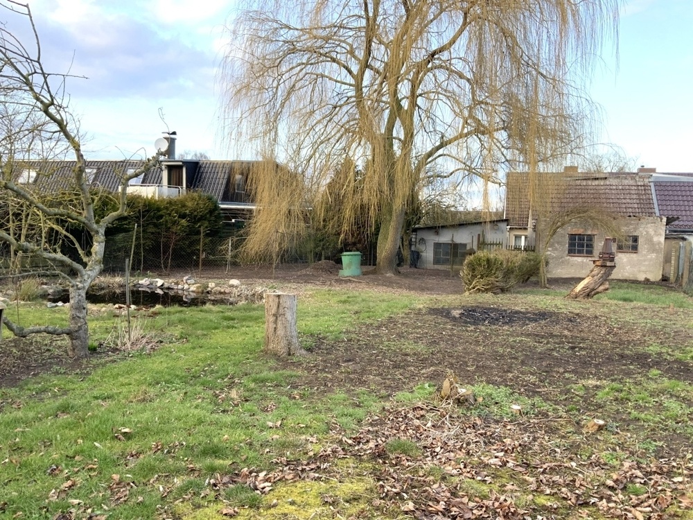Blick vom Garten zum Nebengelass