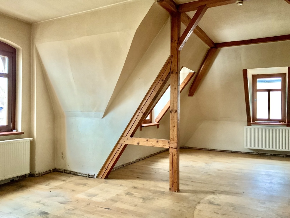Wohnzimmer im Mansardgeschoss
