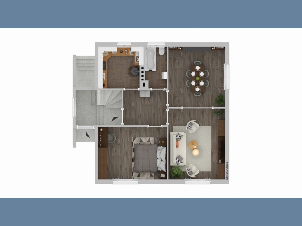 Grundriss EG visualisiert