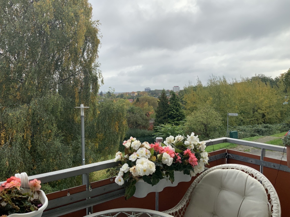 Blick vom Balkon im Wohnzimmer