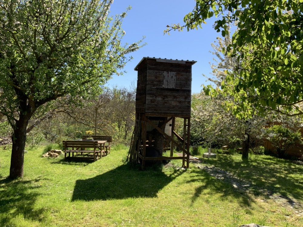Garten mit Baumhaus