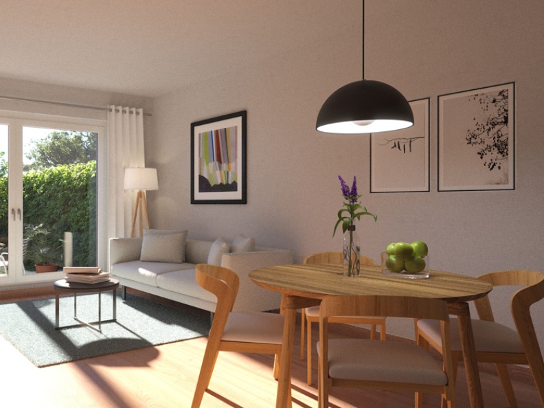 Blick ins Wohnzimmer 