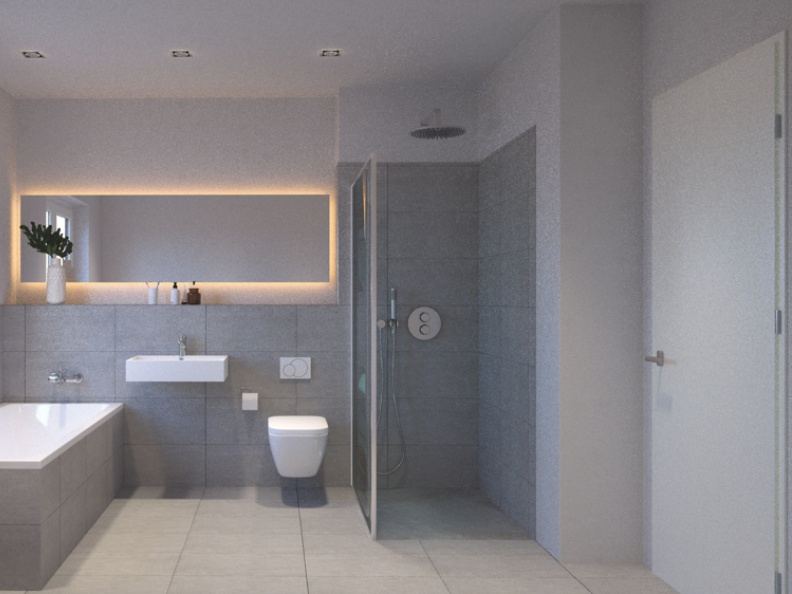 Blick ins Badezimmer (Visualisierung) 
