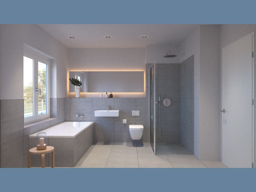 Blick ins Badezimmer (Visualisierung) 