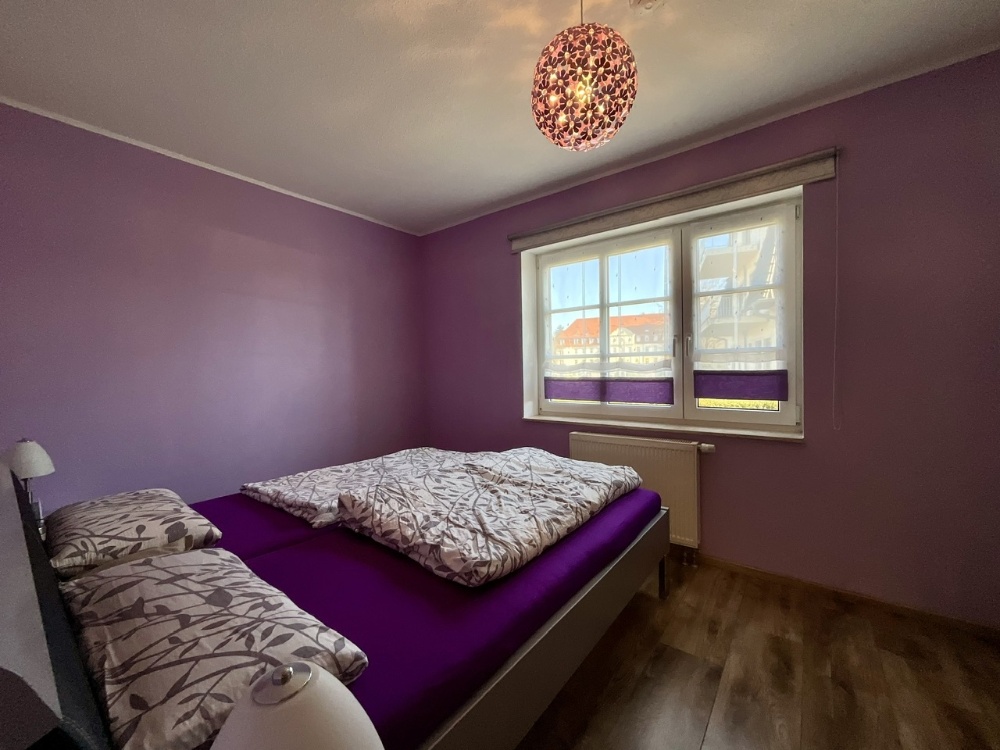 Schlafzimmer mit Blick zum Schloss