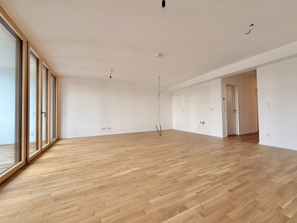 Wohnzimmer mit offener Küche