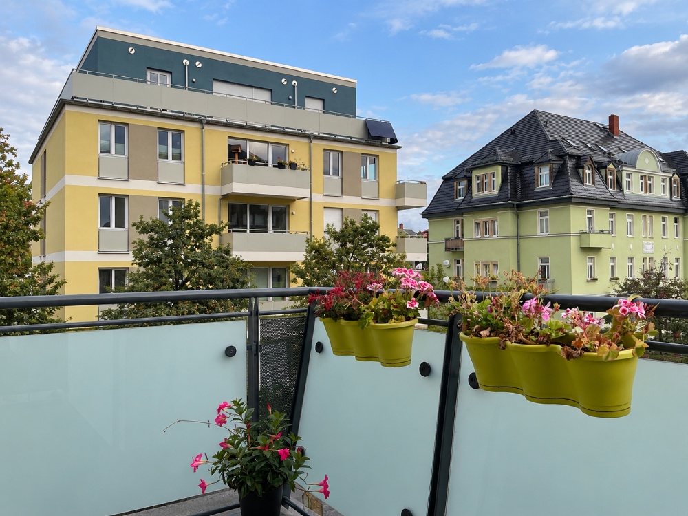 Balkon mit Süsausrichtung
