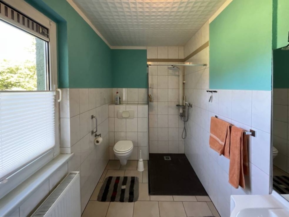 ebenerdige Dusche im Tageslichtbad