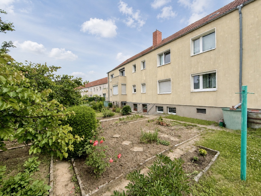 Rückansicht Wohnhaus + Grünfläche