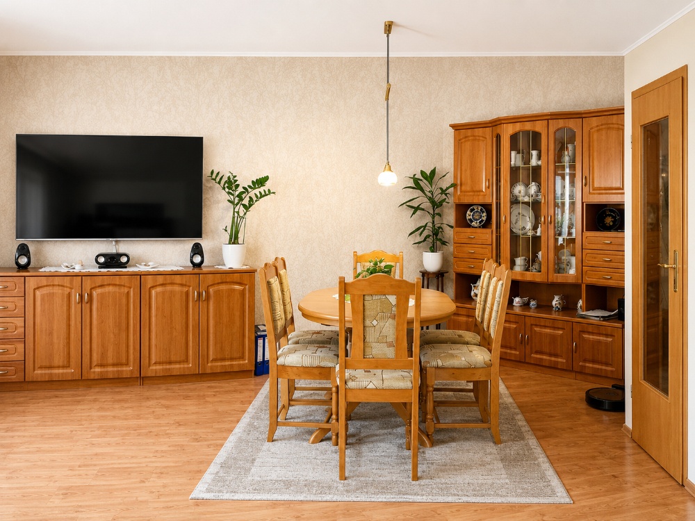 Essplatz im Wohnzimmer