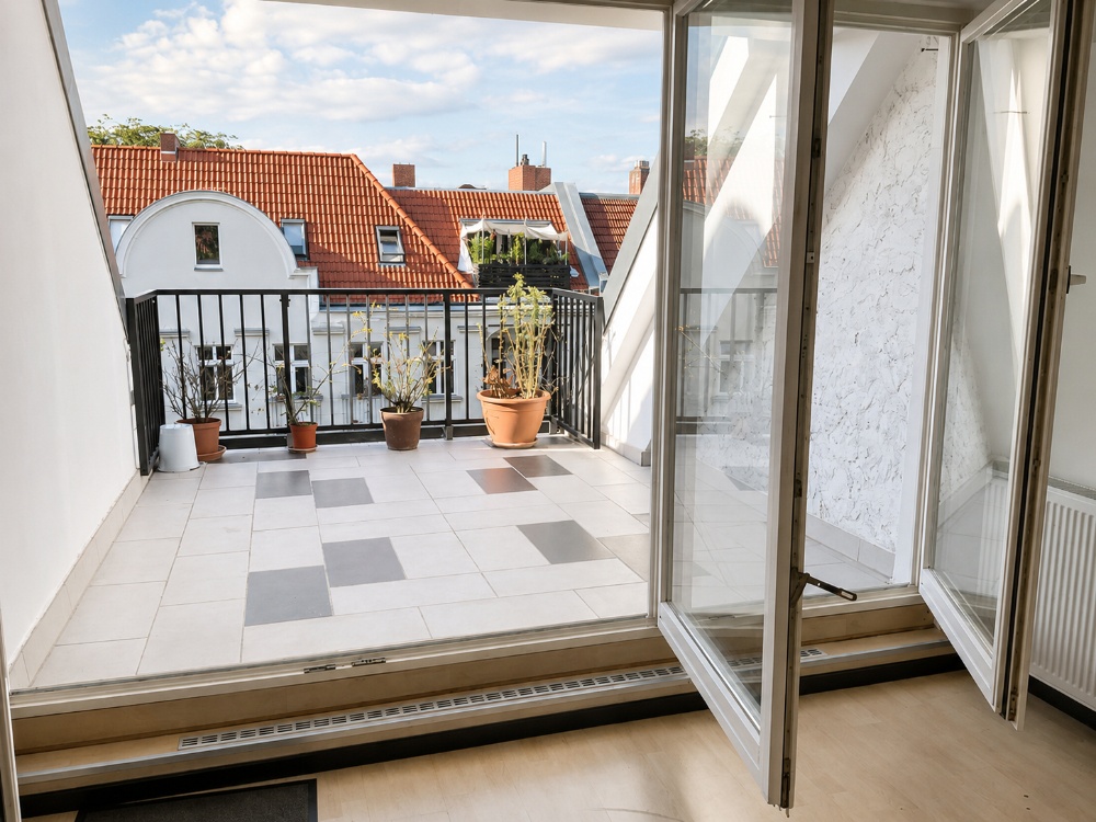 Blick auf die Dachterrasse