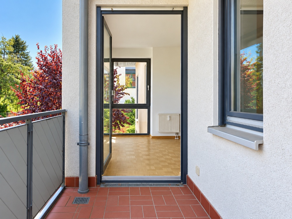 Balkon in Richtung Wohnzimmer
